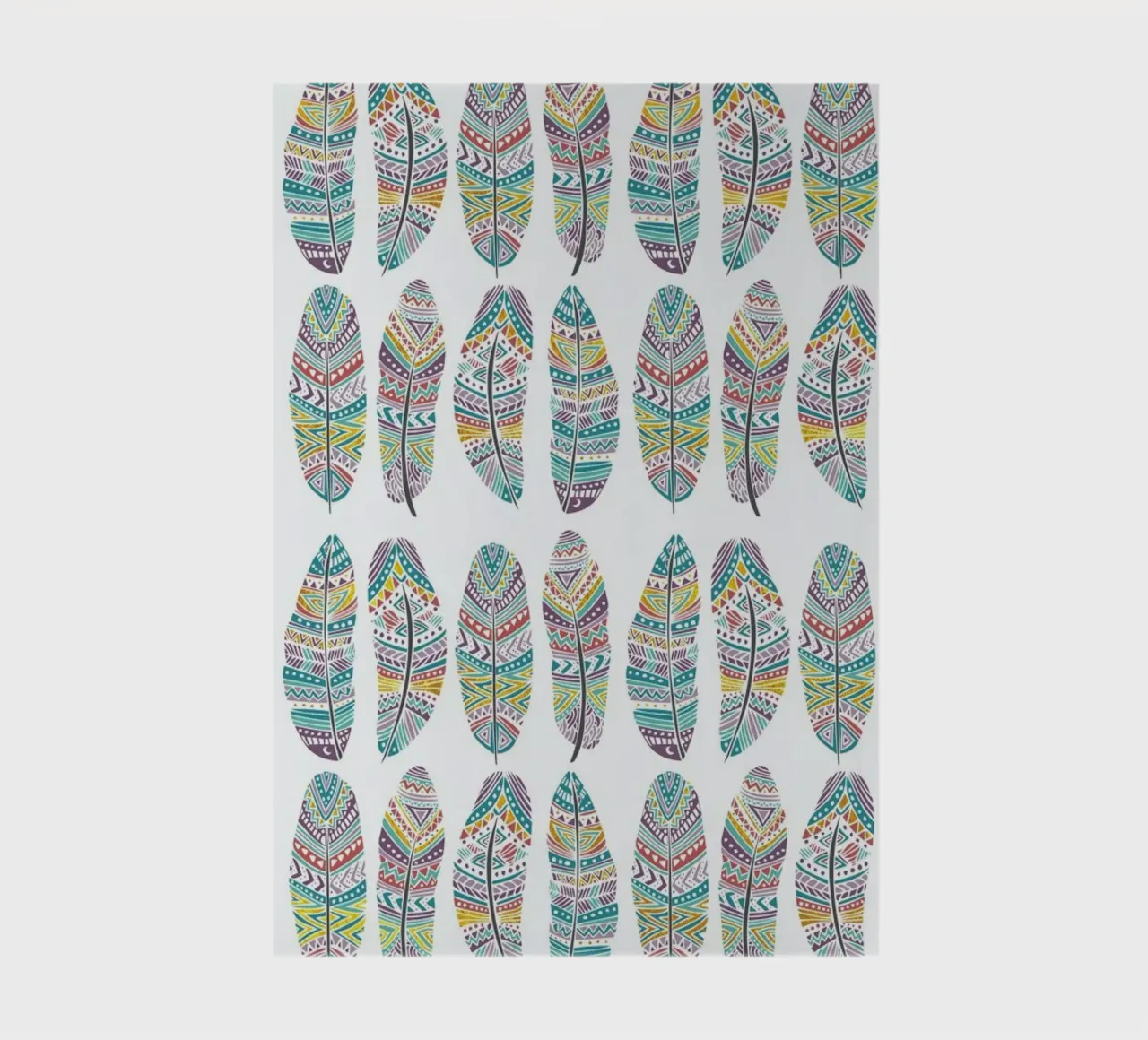 Feathers Pattern with Gold notebook by Pom Graphic Design