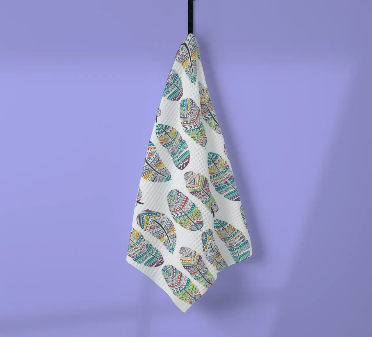 Feathers Pattern with Gold canovaccio da cucina da Pom Graphic Design