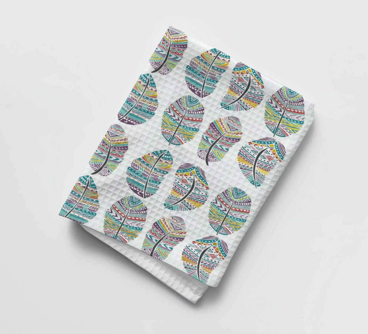 Feathers Pattern with Gold canovaccio da cucina da Pom Graphic Design