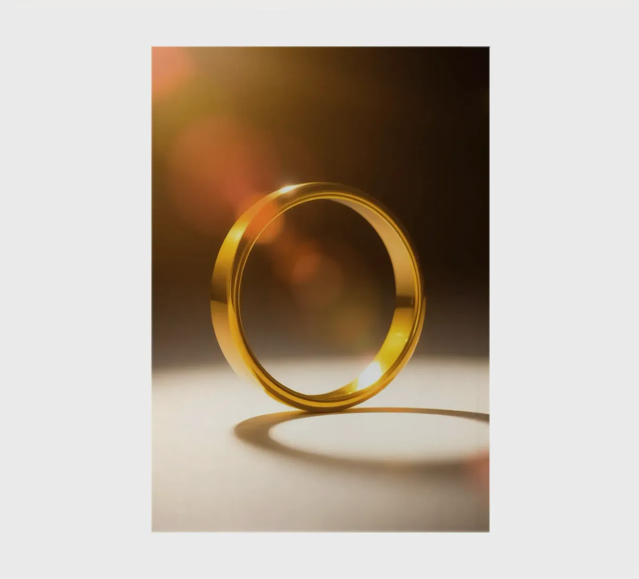 Elegant gold ring glimmers under soft light notebook by DesignDoodle
