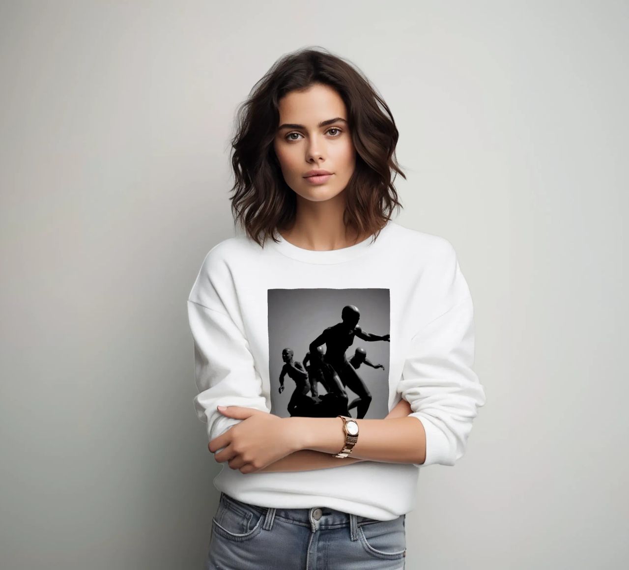Figures in motion capturing the essence of struggle sweatshirt by DesignDoodle
