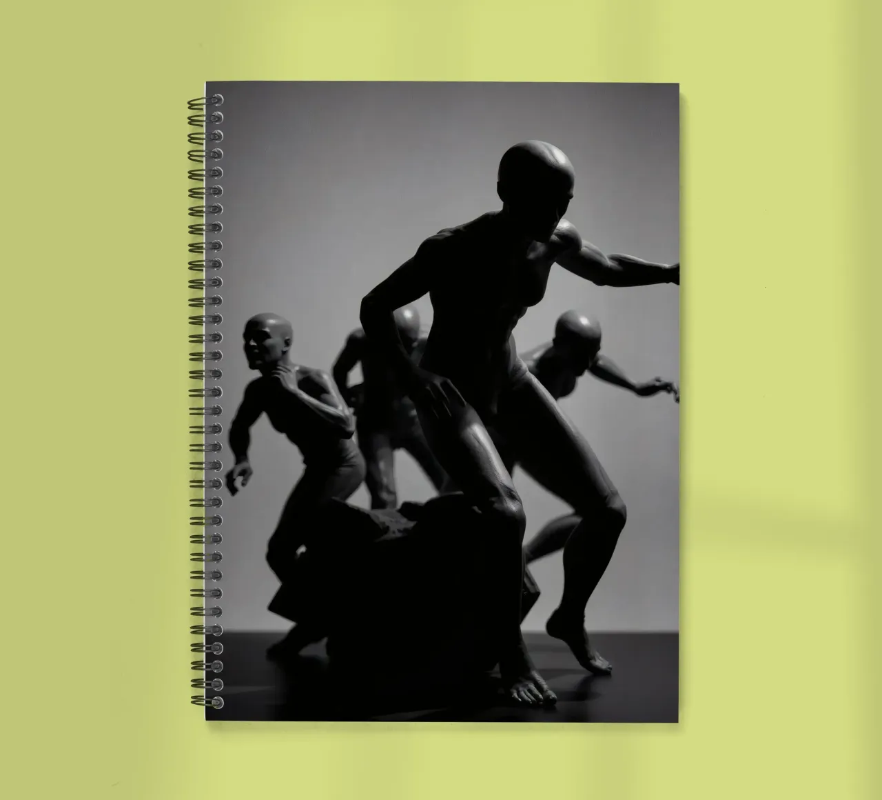 Figures in motion capturing the essence of struggle spiral notebook by DesignDoodle