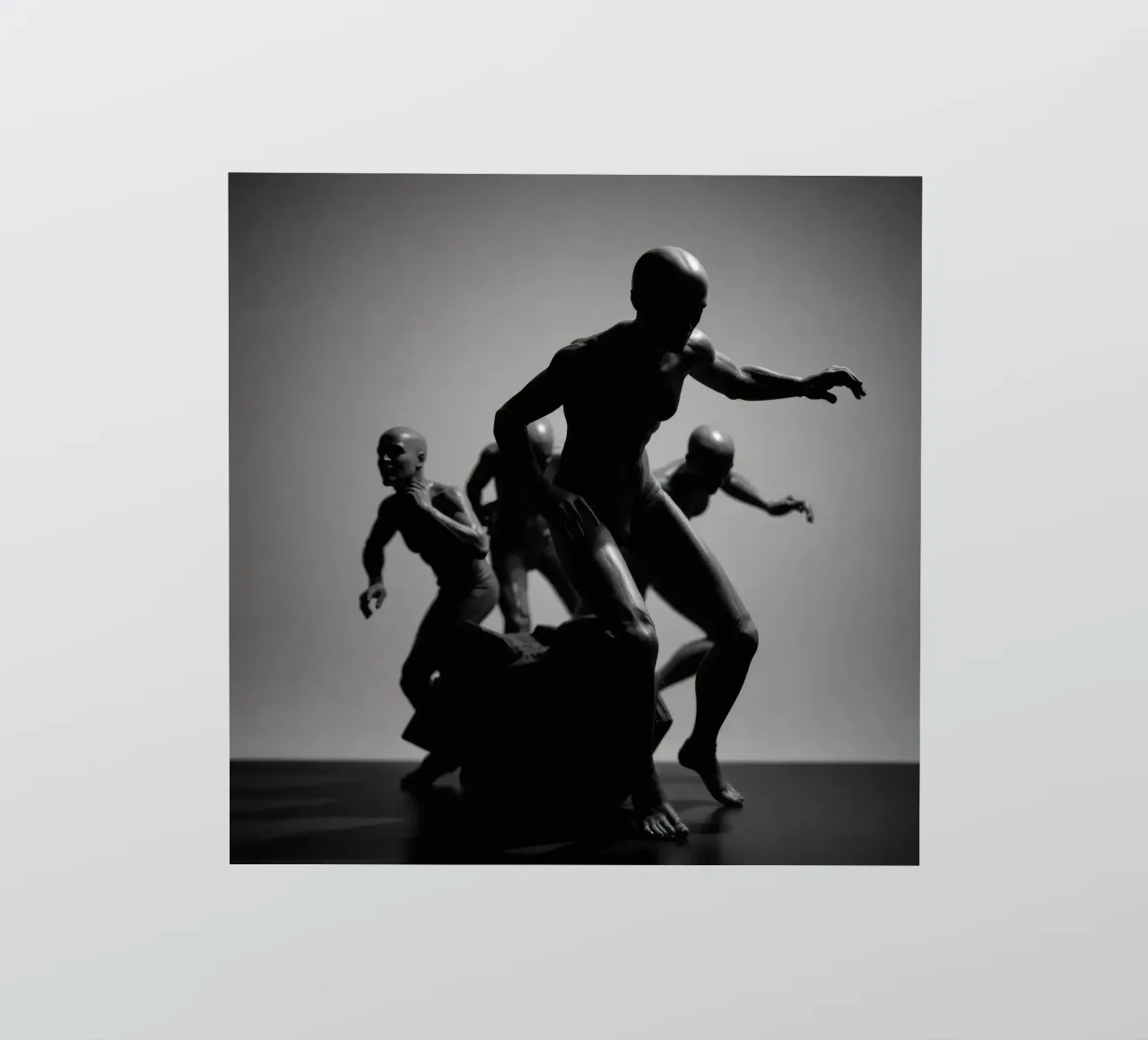 Figures in motion capturing the essence of struggle sticker by DesignDoodle