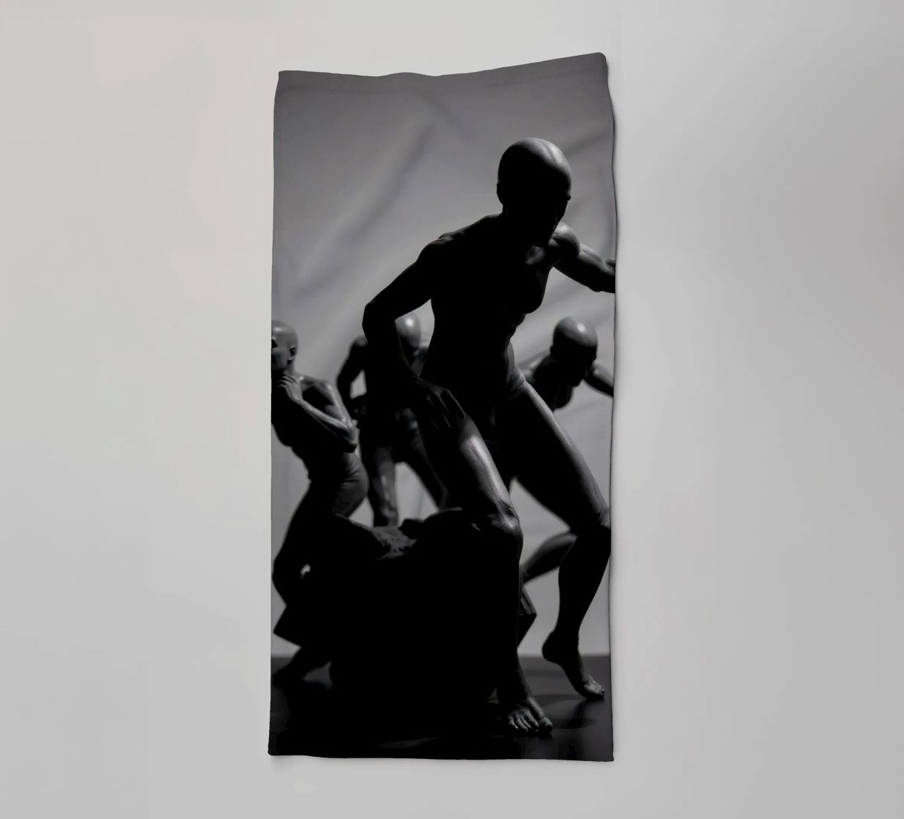 Figures in motion capturing the essence of struggle towel by DesignDoodle