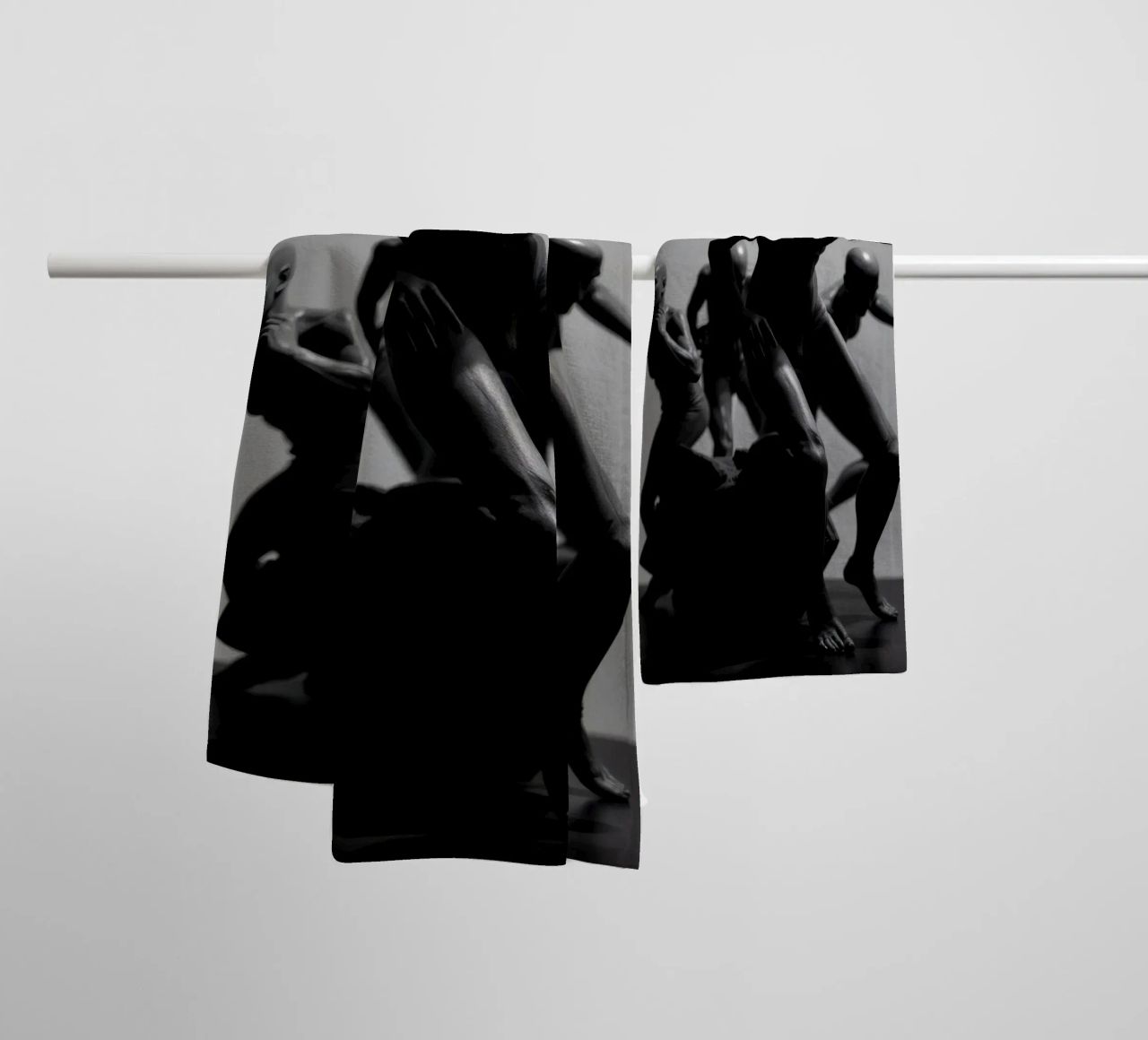 Figures in motion capturing the essence of struggle towel by DesignDoodle