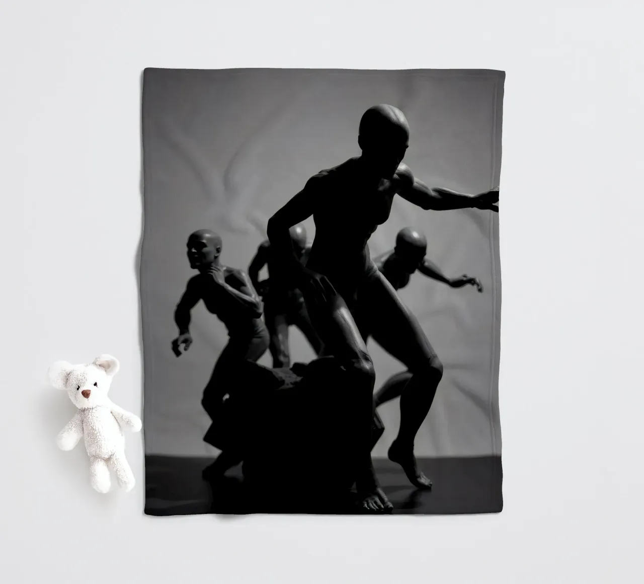 Figures in motion capturing the essence of struggle fleece blanket by DesignDoodle
