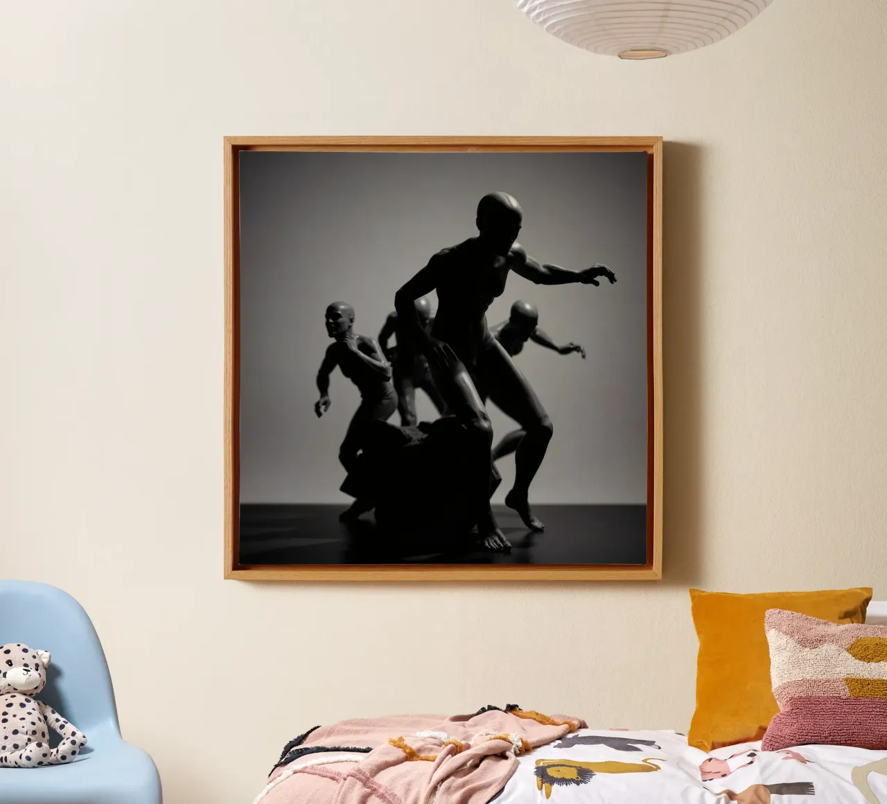 Des figures en mouvement qui capturent l'essence de la lutte toile de DesignDoodle