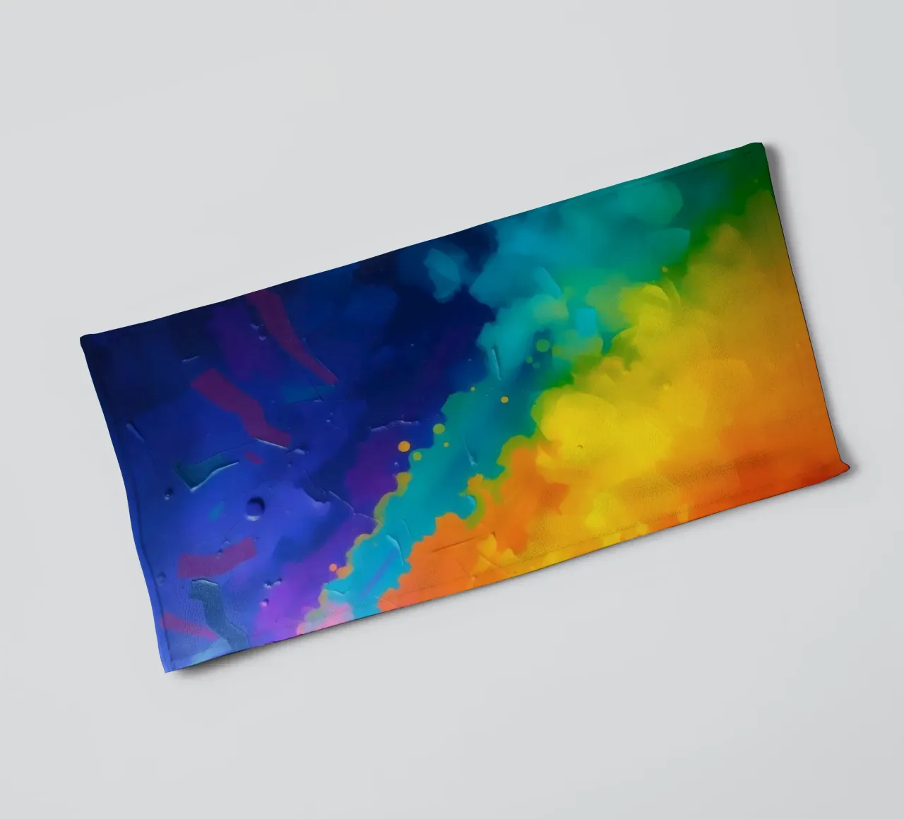 Colorful abstract artwork displaying vibrant rainbow colors towel by DesignDoodle