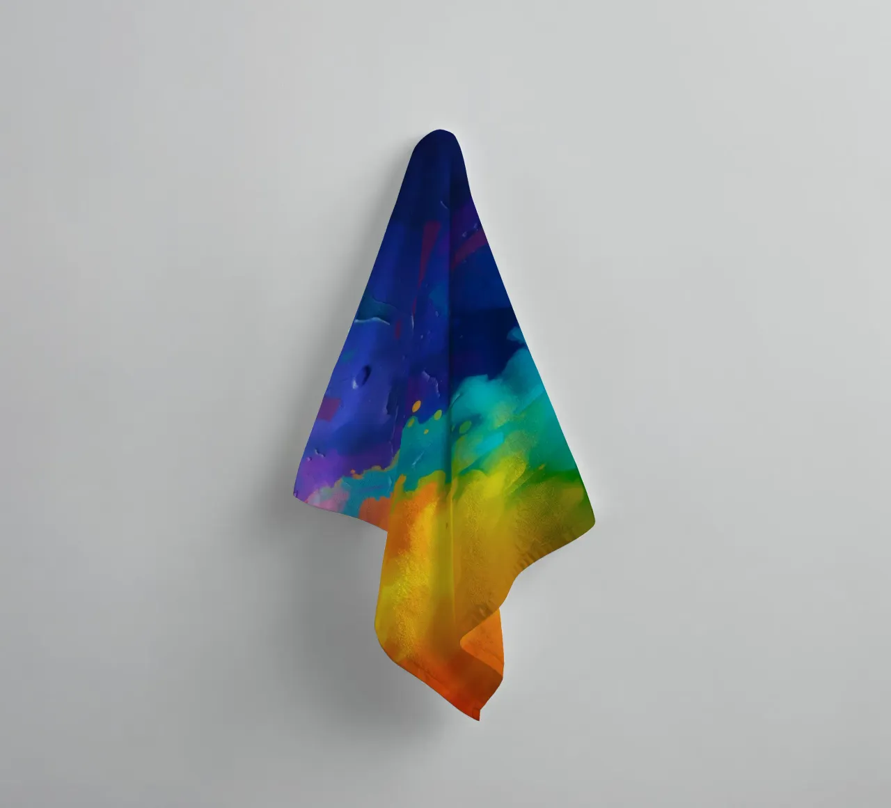 Colorful abstract artwork displaying vibrant rainbow colors towel by DesignDoodle