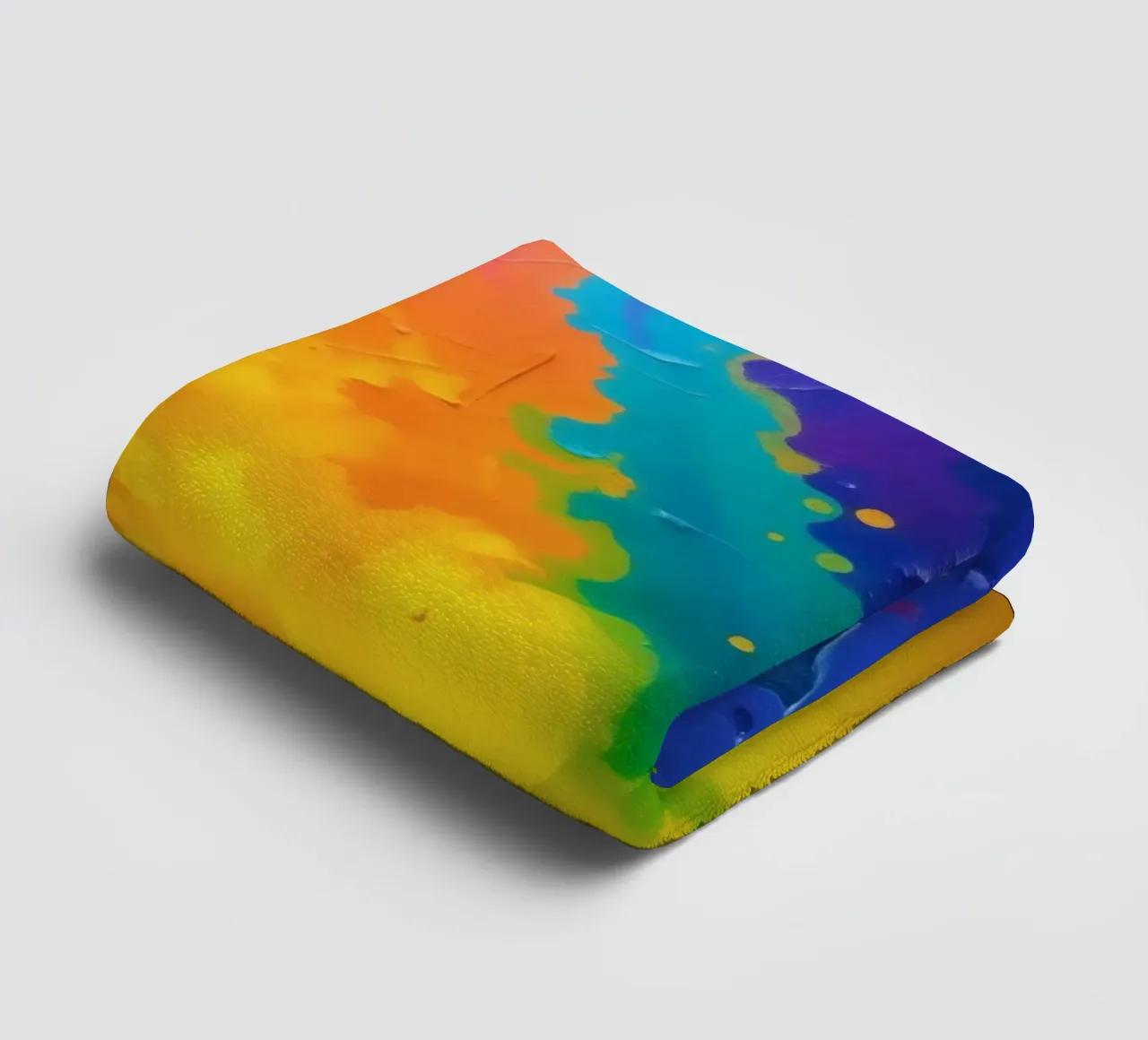 Colorful abstract artwork displaying vibrant rainbow colors towel by DesignDoodle