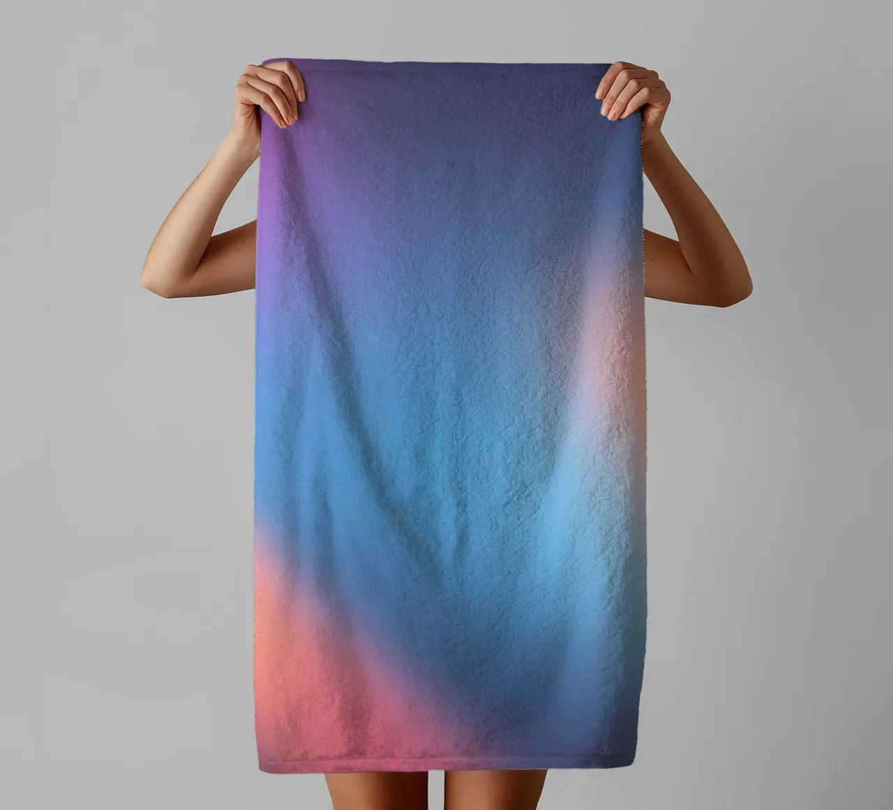 Colorful light gradients create an abstract backdrop towel by DesignDoodle