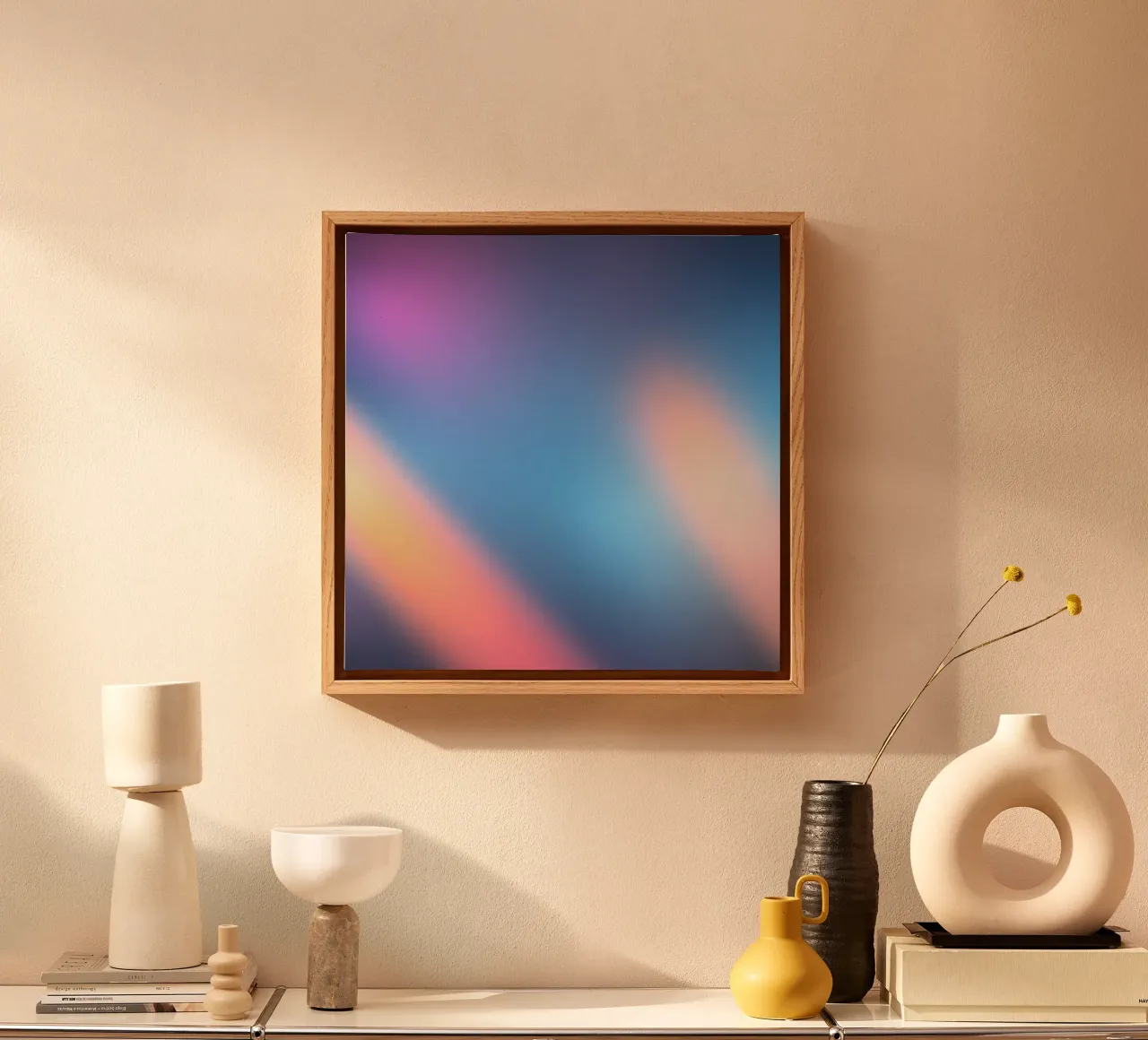 Colorful light gradients create an abstract backdrop canvas by DesignDoodle