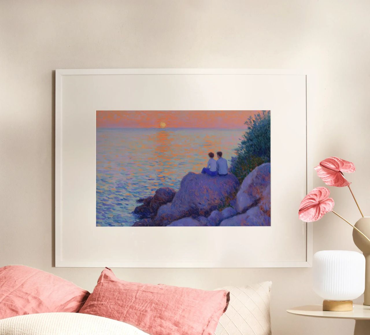 Evening Light by the Sea poster by Art Center