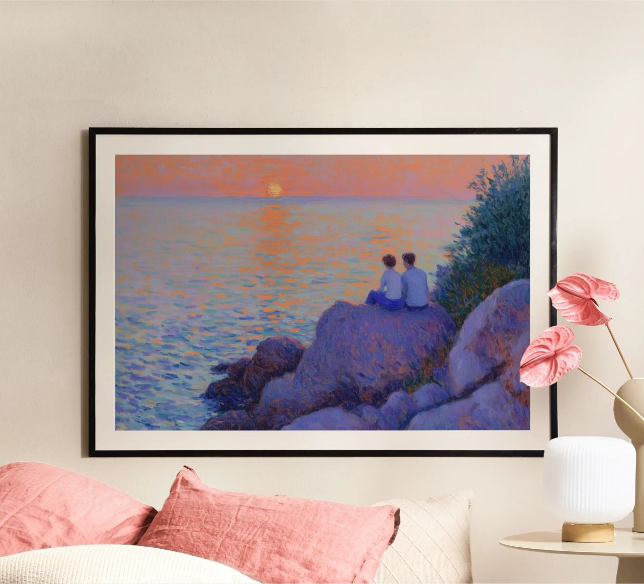 Evening Light by the Sea poster by Art Center