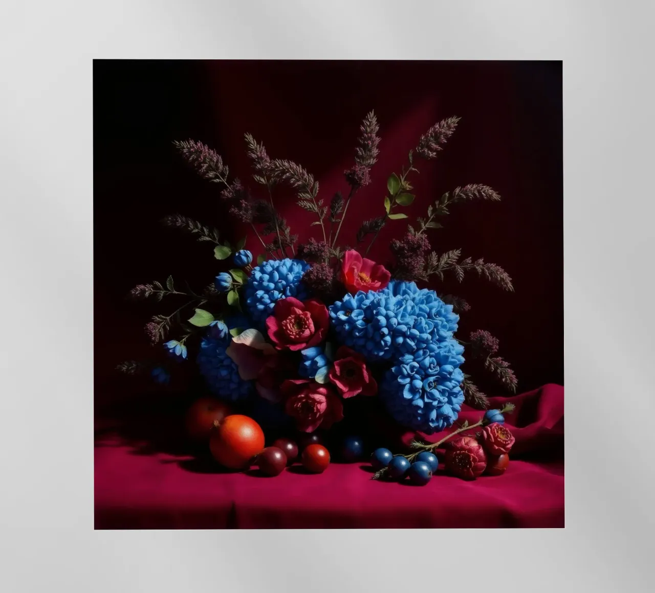 Vibrante composizione floreale con frutta colorata in pellicola backlit da DesignDoodle