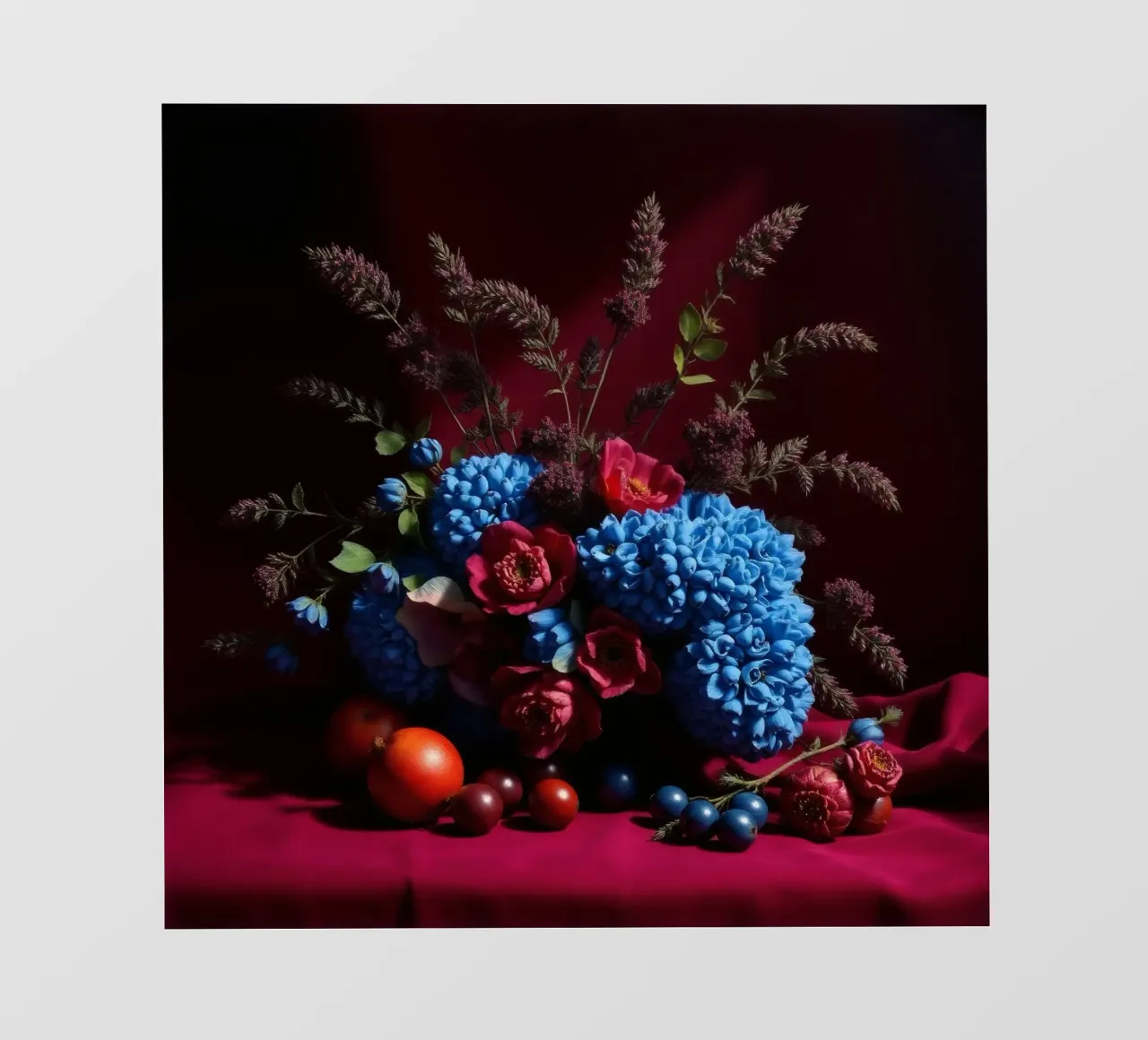 Vibrante composizione floreale con frutta colorata in pellicola backlit da DesignDoodle
