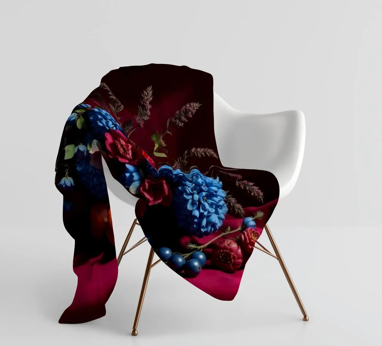 Vibrante composizione floreale con frutta colorata in coperta in pile da DesignDoodle