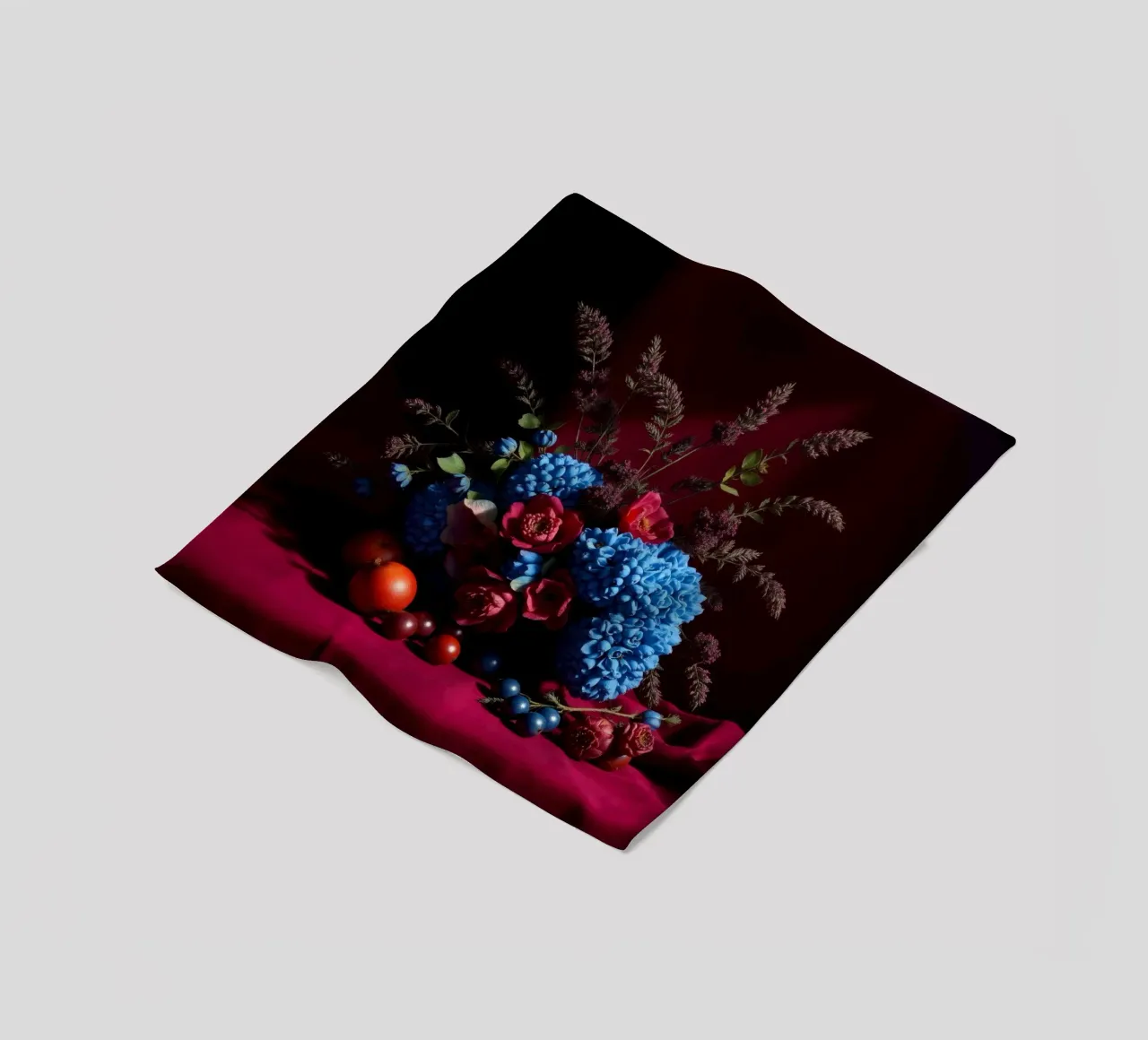 Vibrante composizione floreale con frutta colorata in coperta in pile da DesignDoodle