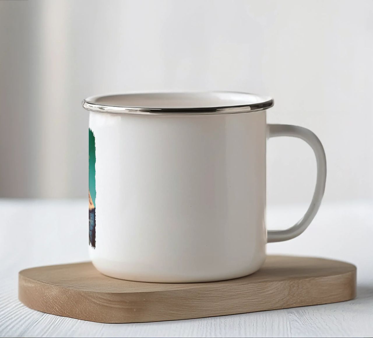 Mountain Is Calling tazza in smalto da Monika Strigel