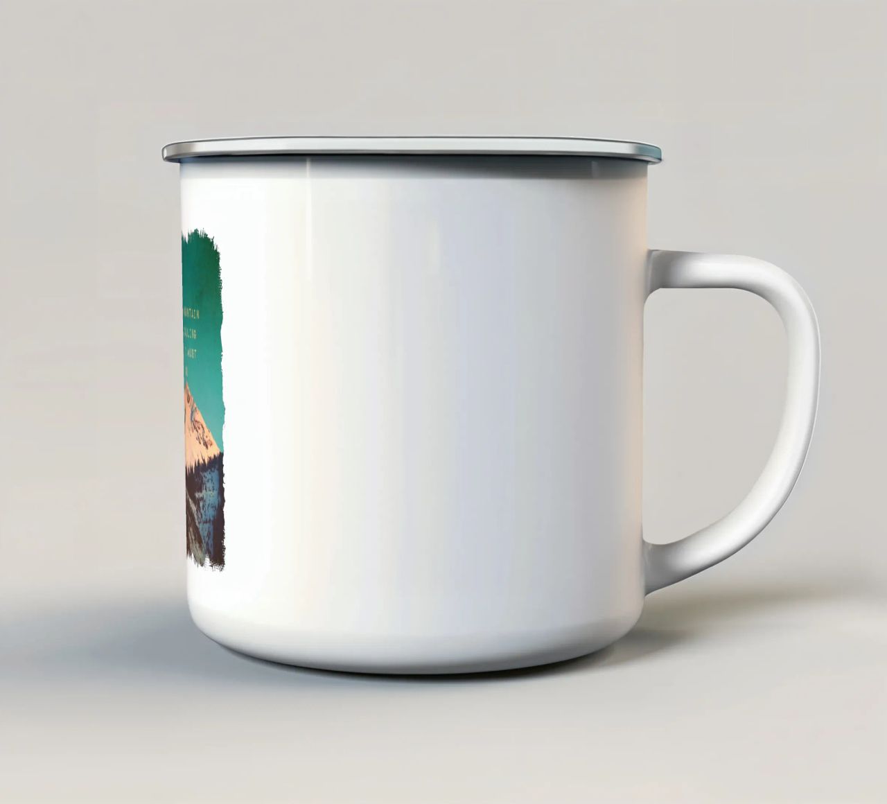 Mountain Is Calling tazza in smalto da Monika Strigel