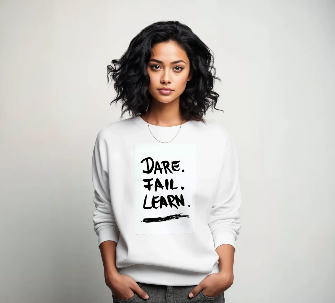 Dare. Fail. Learn. felpa da petiteCAPS