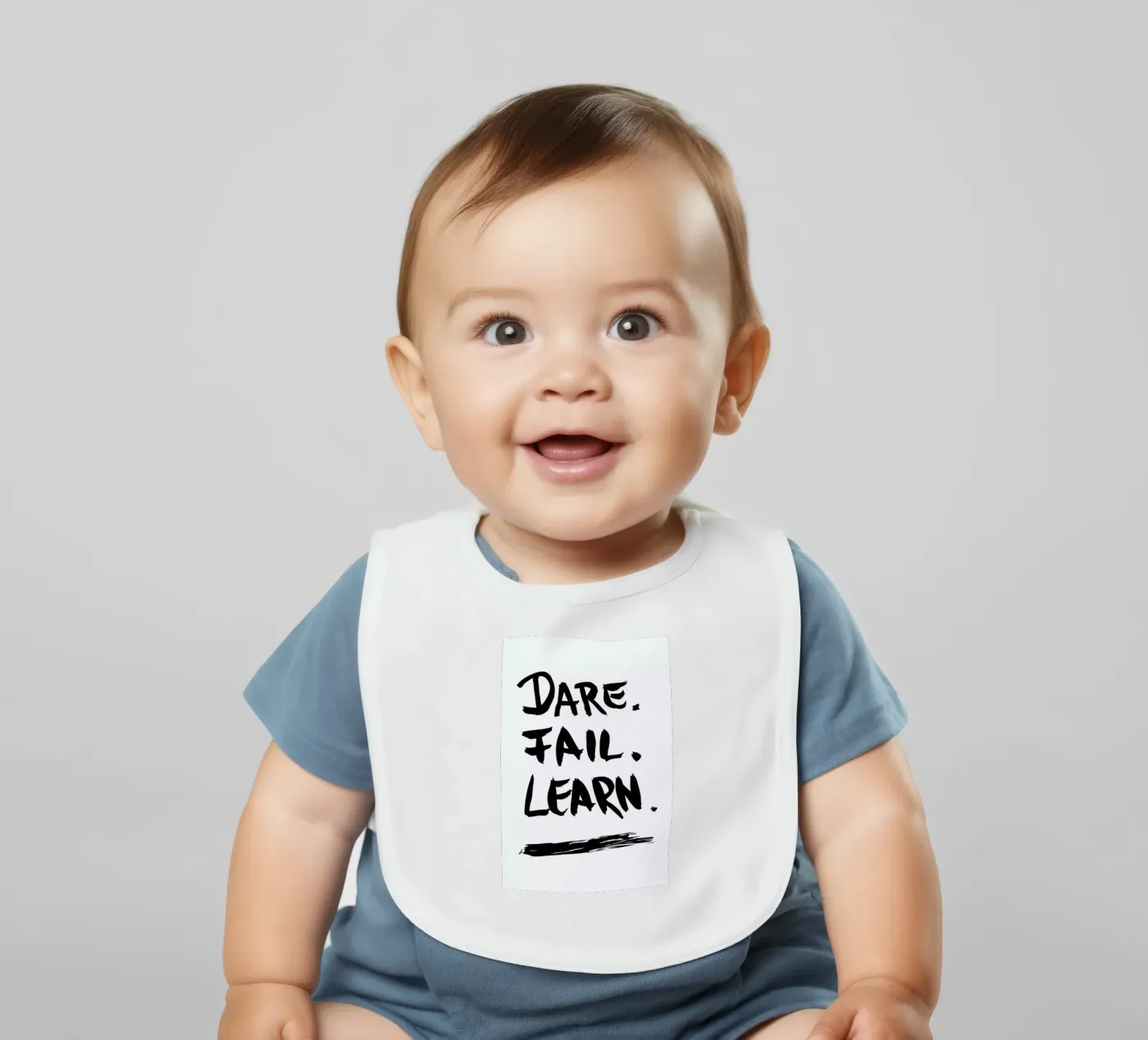Dare. Fail. Learn. baby bib by petiteCAPS