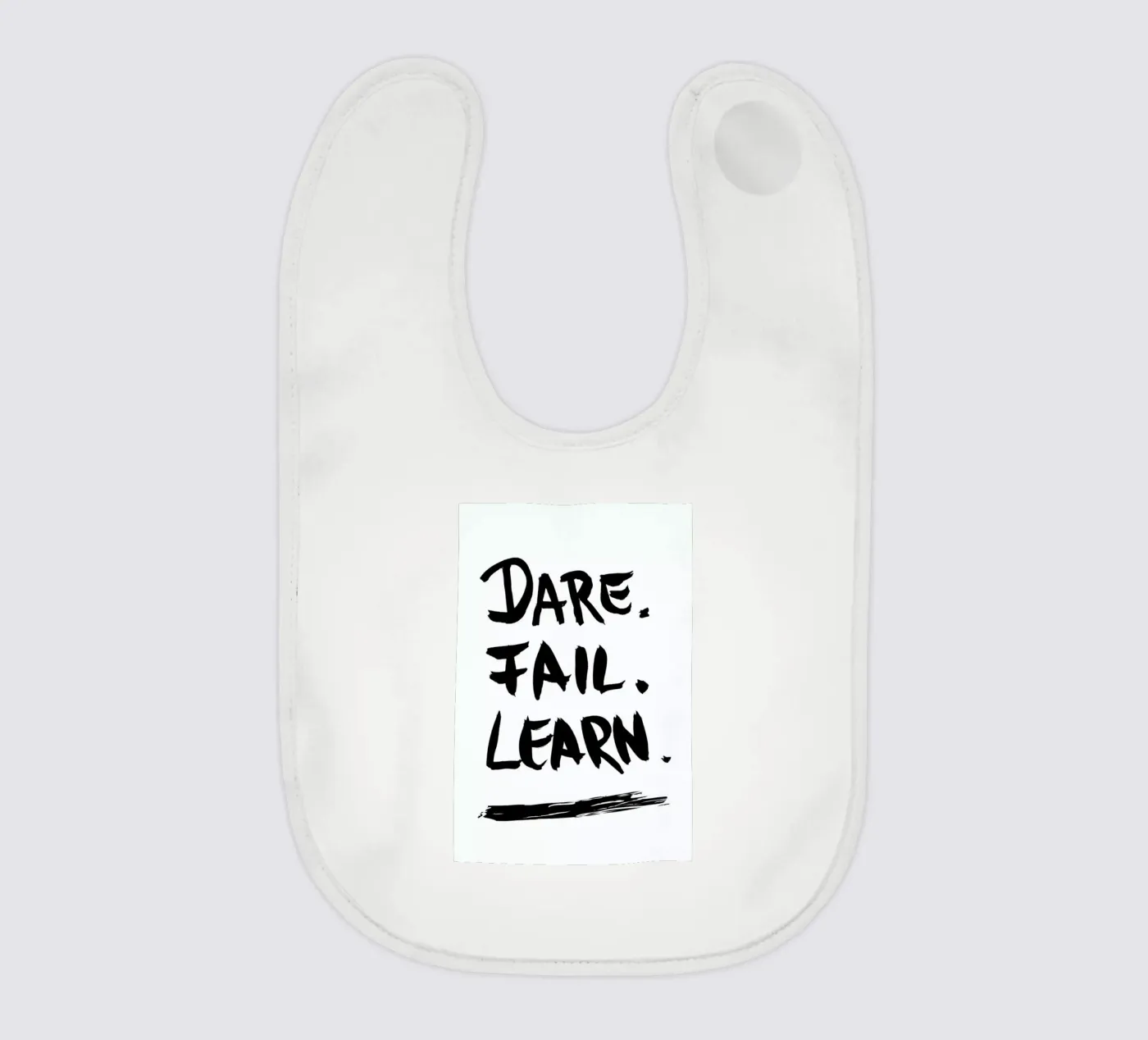Dare. Fail. Learn. baby bib by petiteCAPS