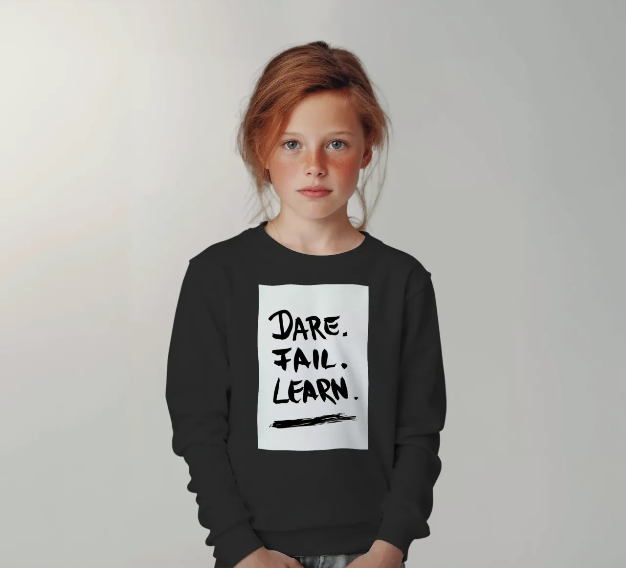 Dare. Fail. Learn. Kinder Sweatshirt von petiteCAPS