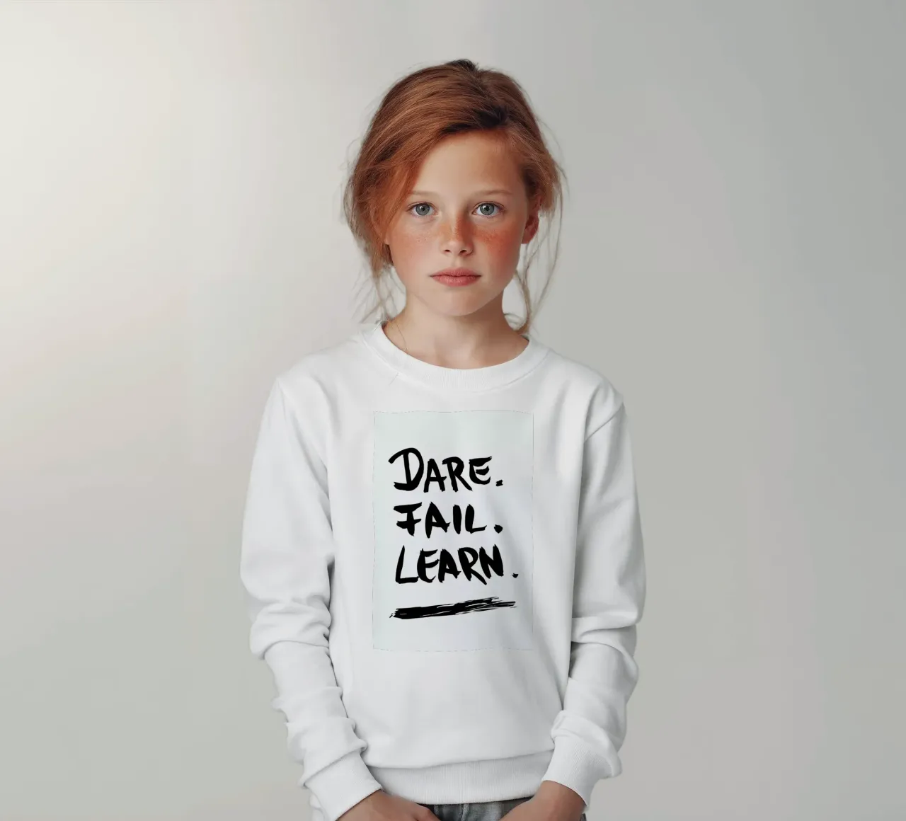 Dare. Fail. Learn. Kinder Sweatshirt von petiteCAPS
