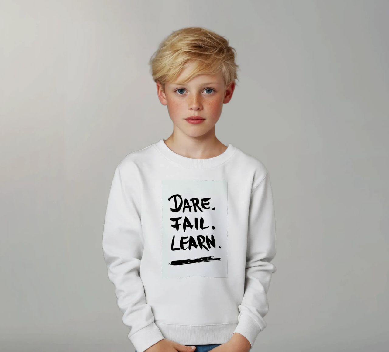 Dare. Fail. Learn. felpa bambino da petiteCAPS