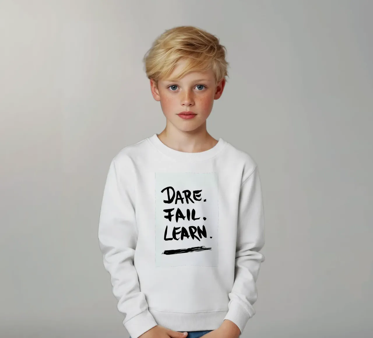 Dare. Fail. Learn. kids sweatshirt by petiteCAPS