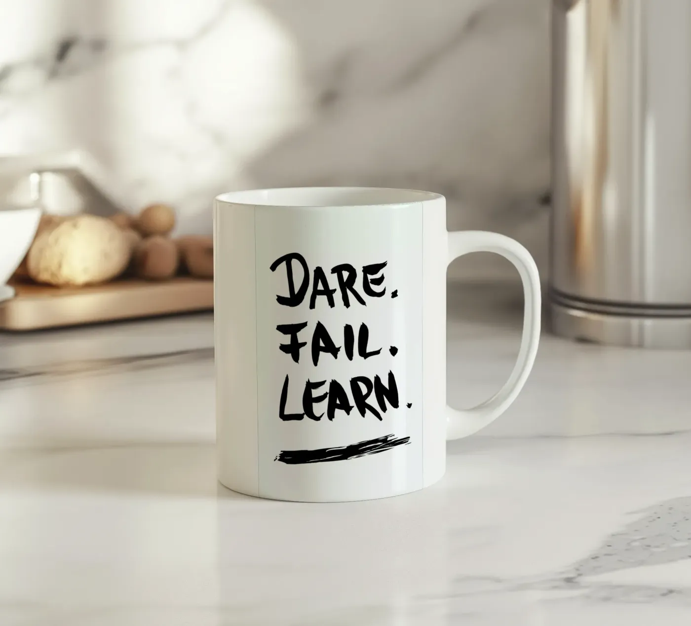 Dare. Fail. Learn. ceramic mug by petiteCAPS