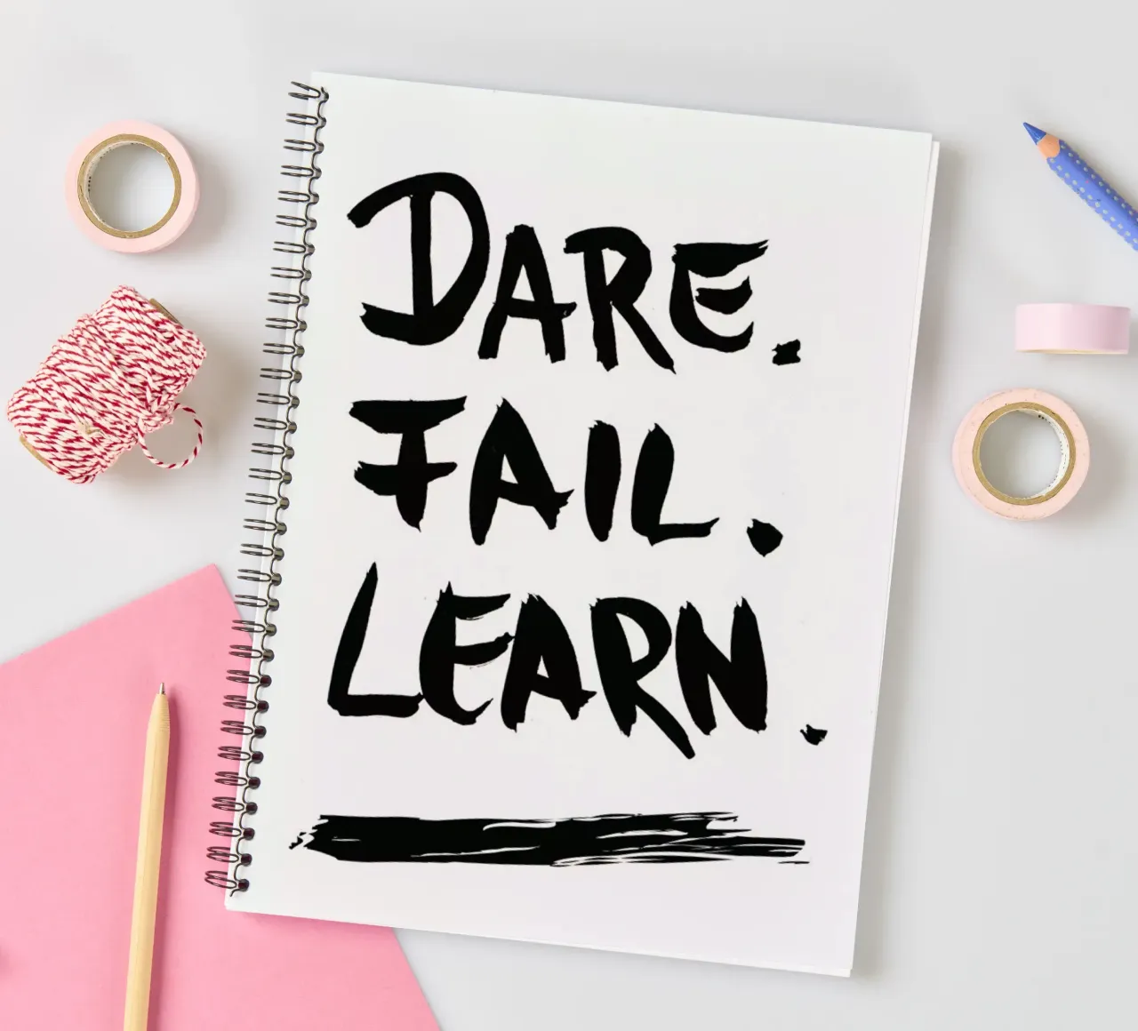 Dare. Fail. Learn. diario ad anelli da petiteCAPS