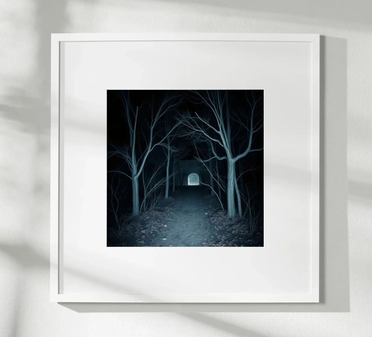 Eerie pathway illuminated by moonlight hahnemühle by DesignDoodle