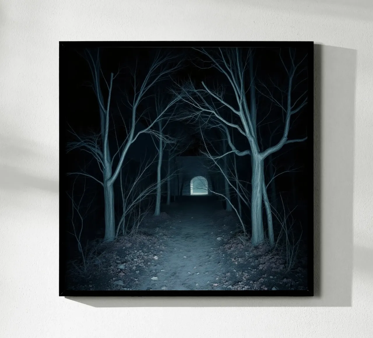 Eerie pathway illuminated by moonlight hahnemühle by DesignDoodle