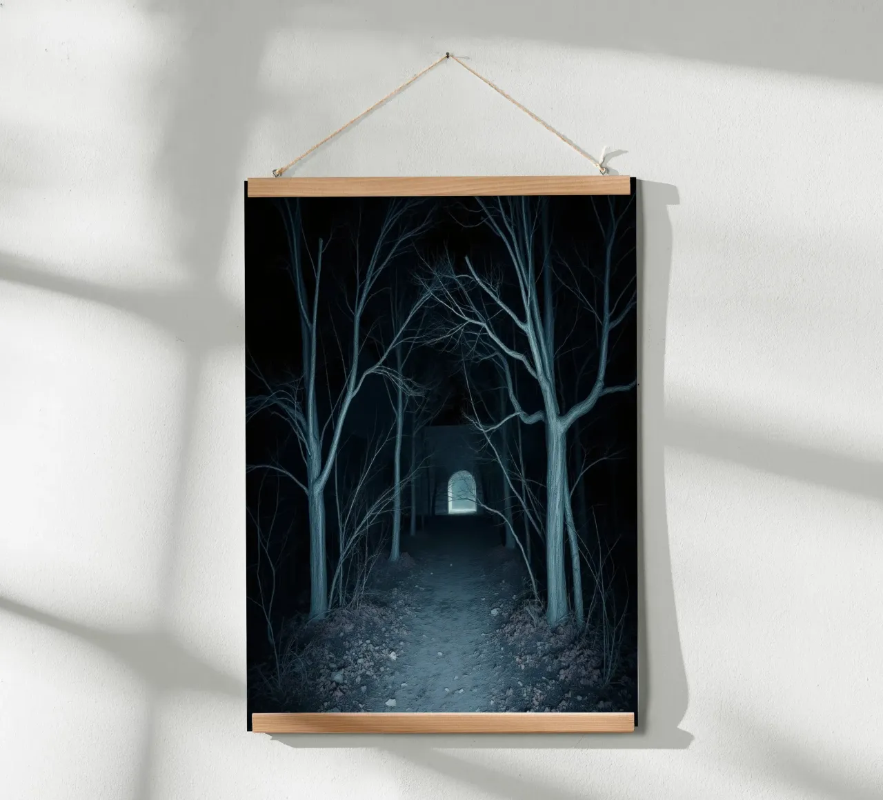Eerie pathway illuminated by moonlight hahnemühle by DesignDoodle
