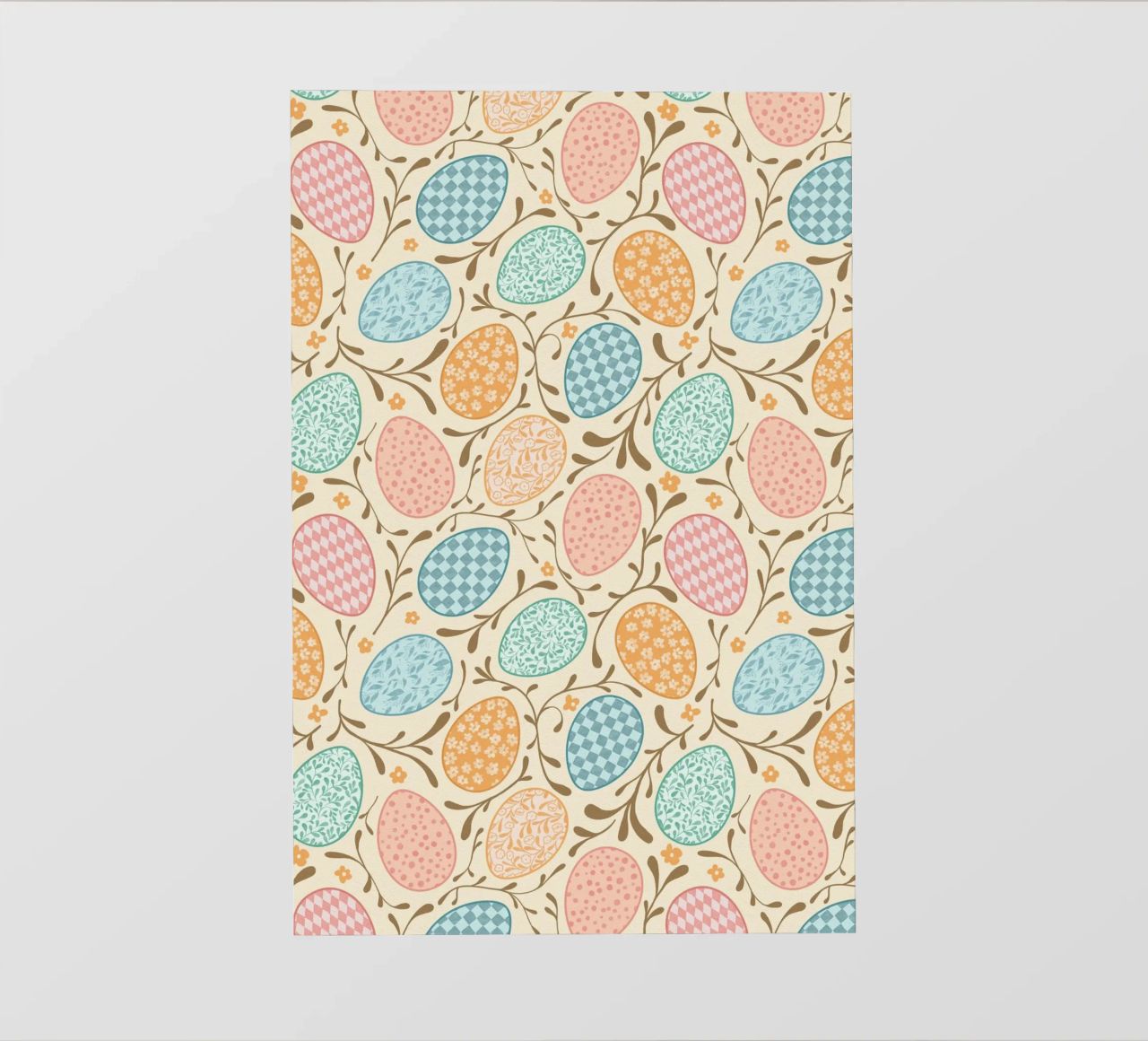 Œufs de Pâques fantaisistes aux motifs floraux et à carreaux bâche pvc de CoelfenArt