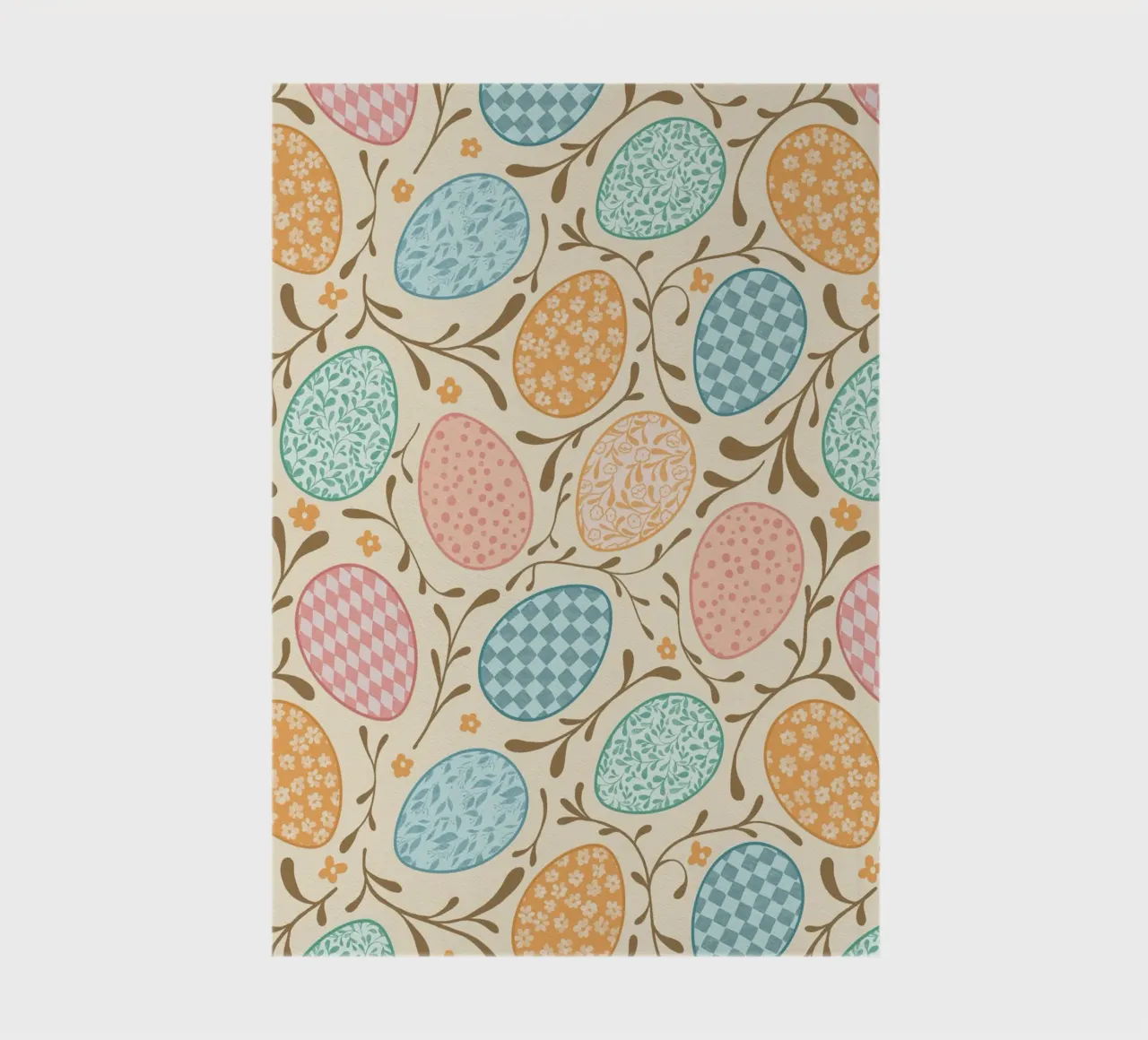 Whimsical Easter Eggs with Floral and Checkered Patterns notebook by CoelfenArt