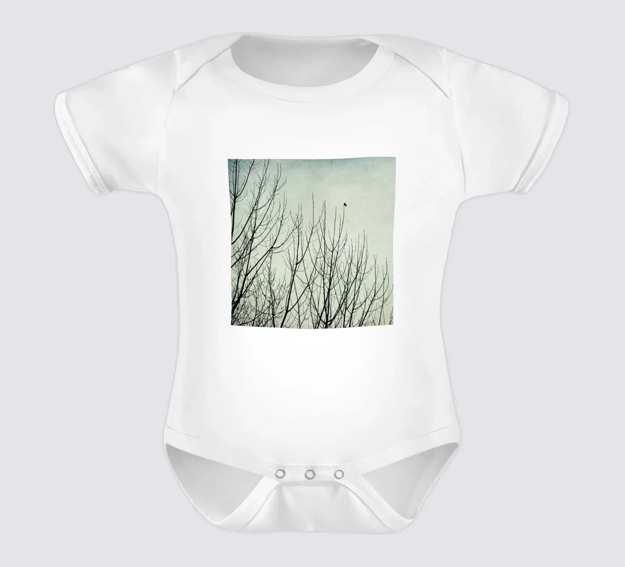 Lonely Heart short-sleeve baby romper by Ingrid Beddoes