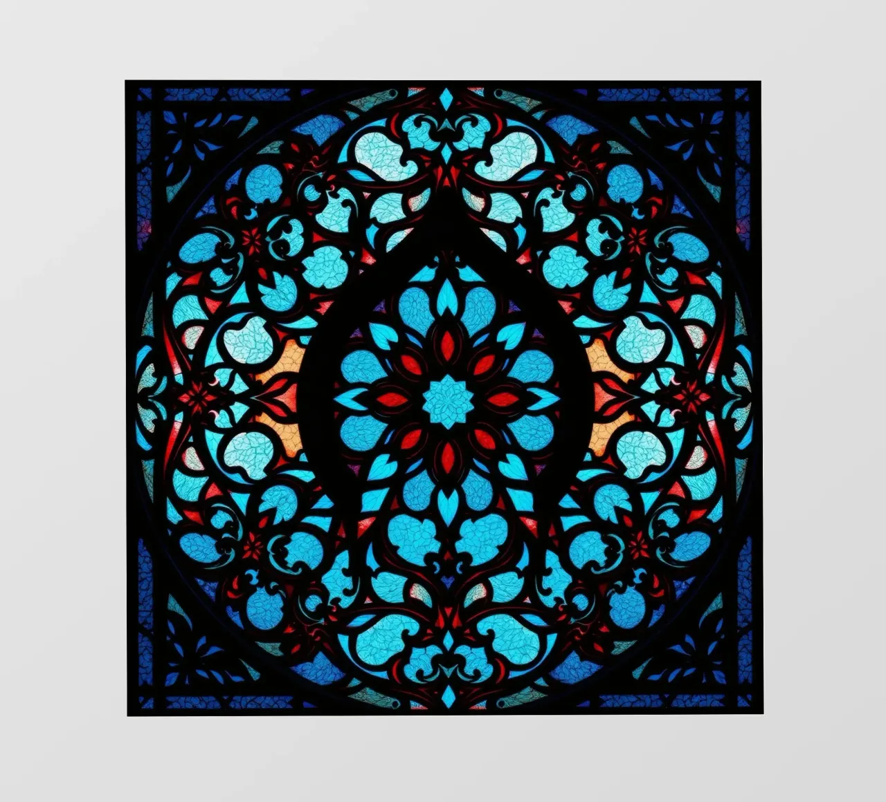 Opere d'arte in vetro colorato con intricati motivi floreali. pellicola backlit da DesignDoodle