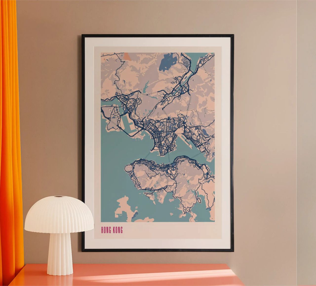 Hong Kong - Skyline Harbour poster by MOOODZART