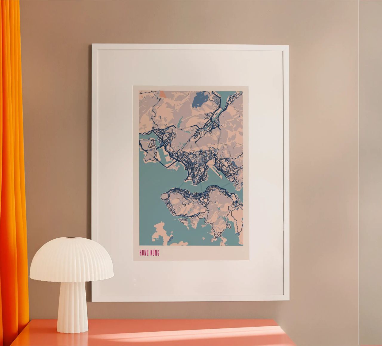 Hong Kong - Skyline Harbour poster by MOOODZART