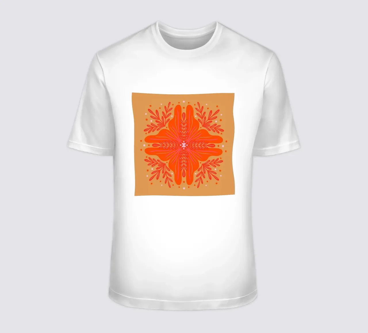 Audace fiore astratto - arancio e ocra t-shirt da Wackapacka