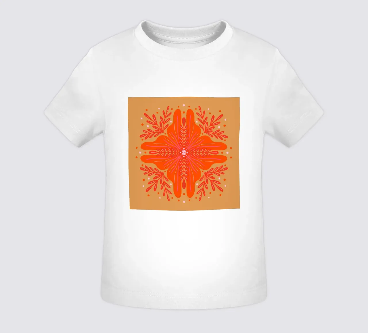 Audace fiore astratto - arancio e ocra maglietta neonato da Wackapacka