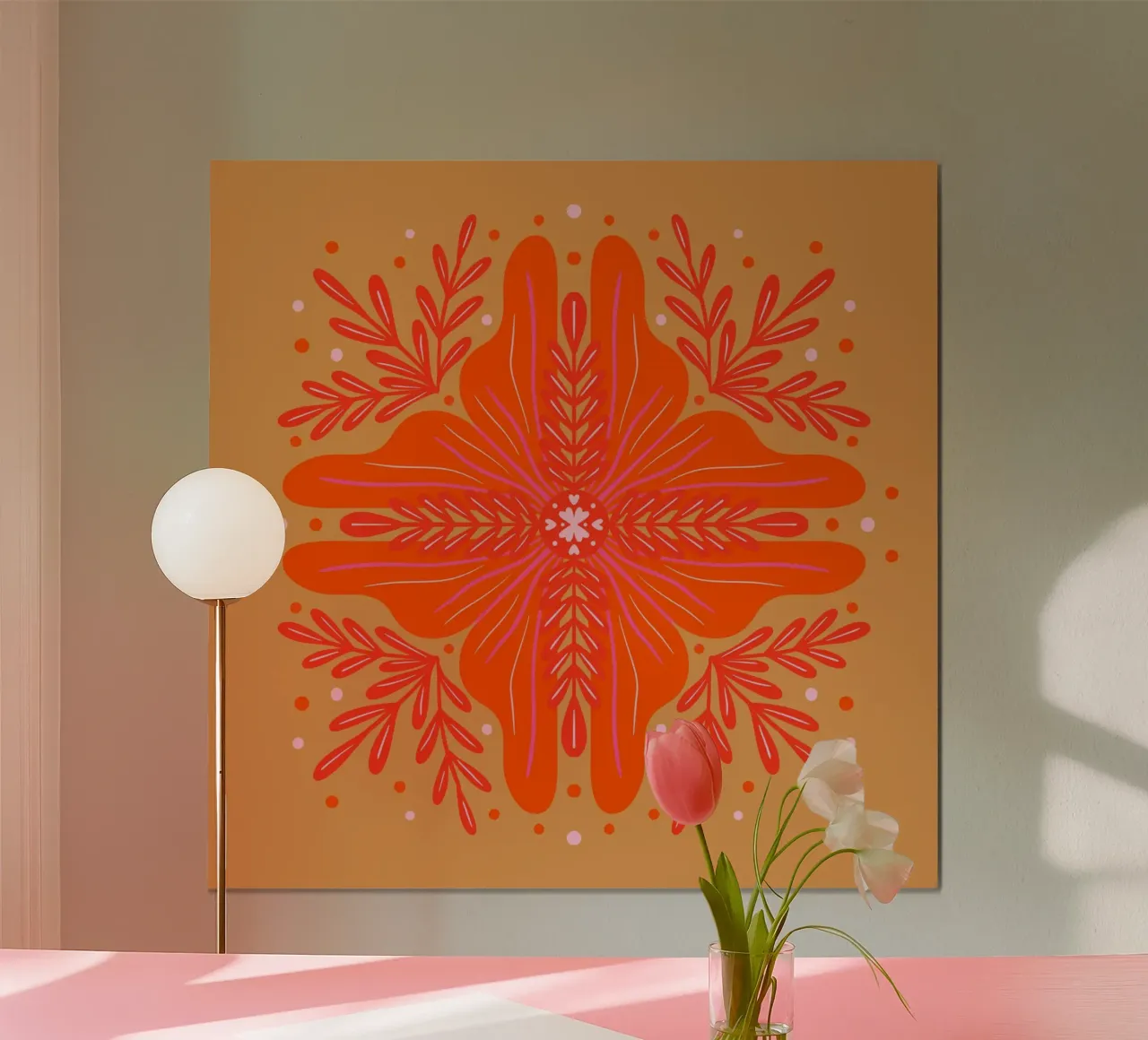 Audace fiore astratto - arancio e ocra poster da Wackapacka