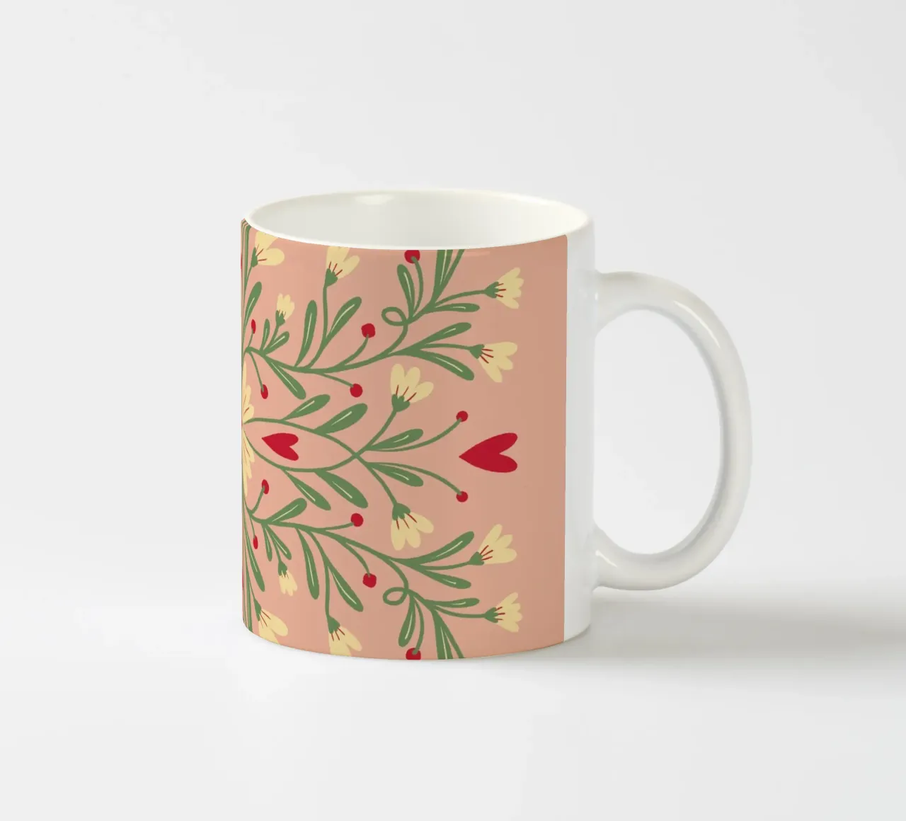 Fiori e cuori tazza in ceramica da Wackapacka