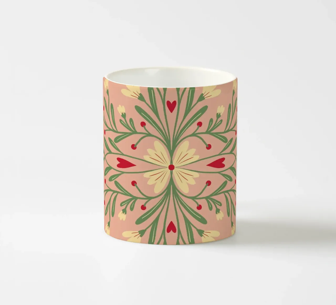 Fiori e cuori tazza in ceramica da Wackapacka