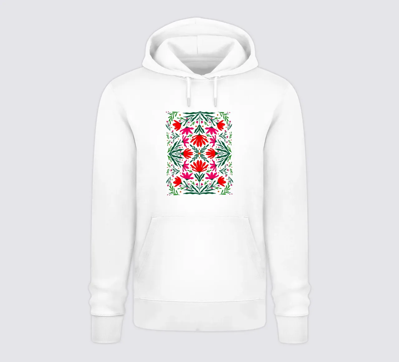 Fiori rosa e rossi in grassetto felpa con cappuccio da Wackapacka