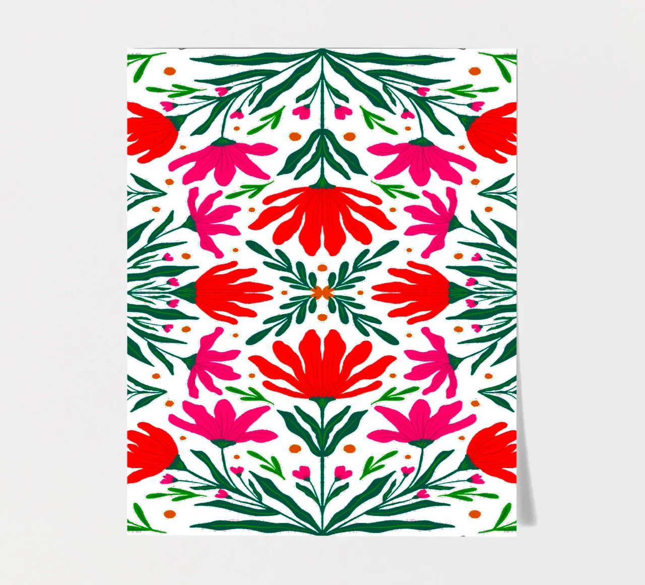 Bold pink and red flowers sticker sheet by Wackapacka