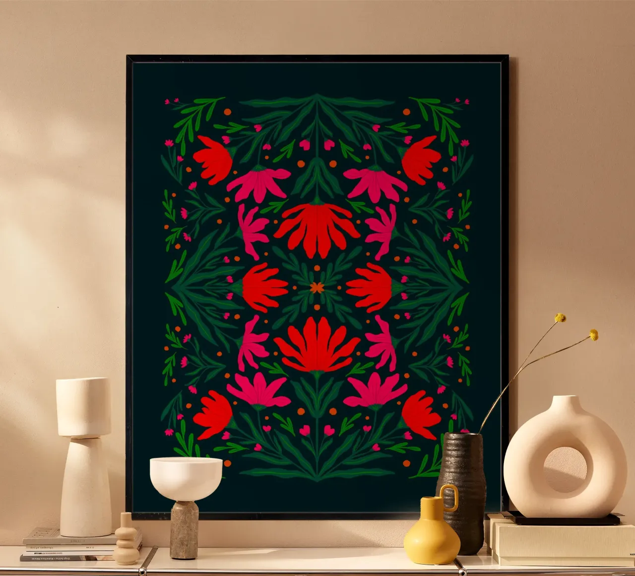 Fiori rosa e rossi in grassetto carta hahnemühle da Wackapacka